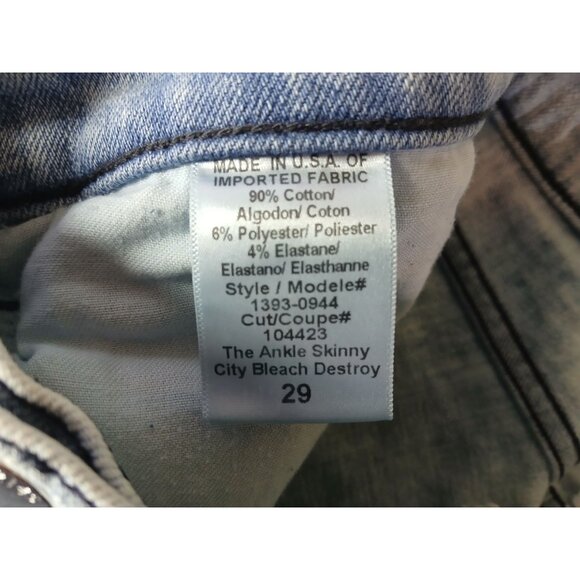 Current Elliott Womens Distressed Ankle Skinny Jeans Size 29 City Bleach Destroy - Picture 14 of 16